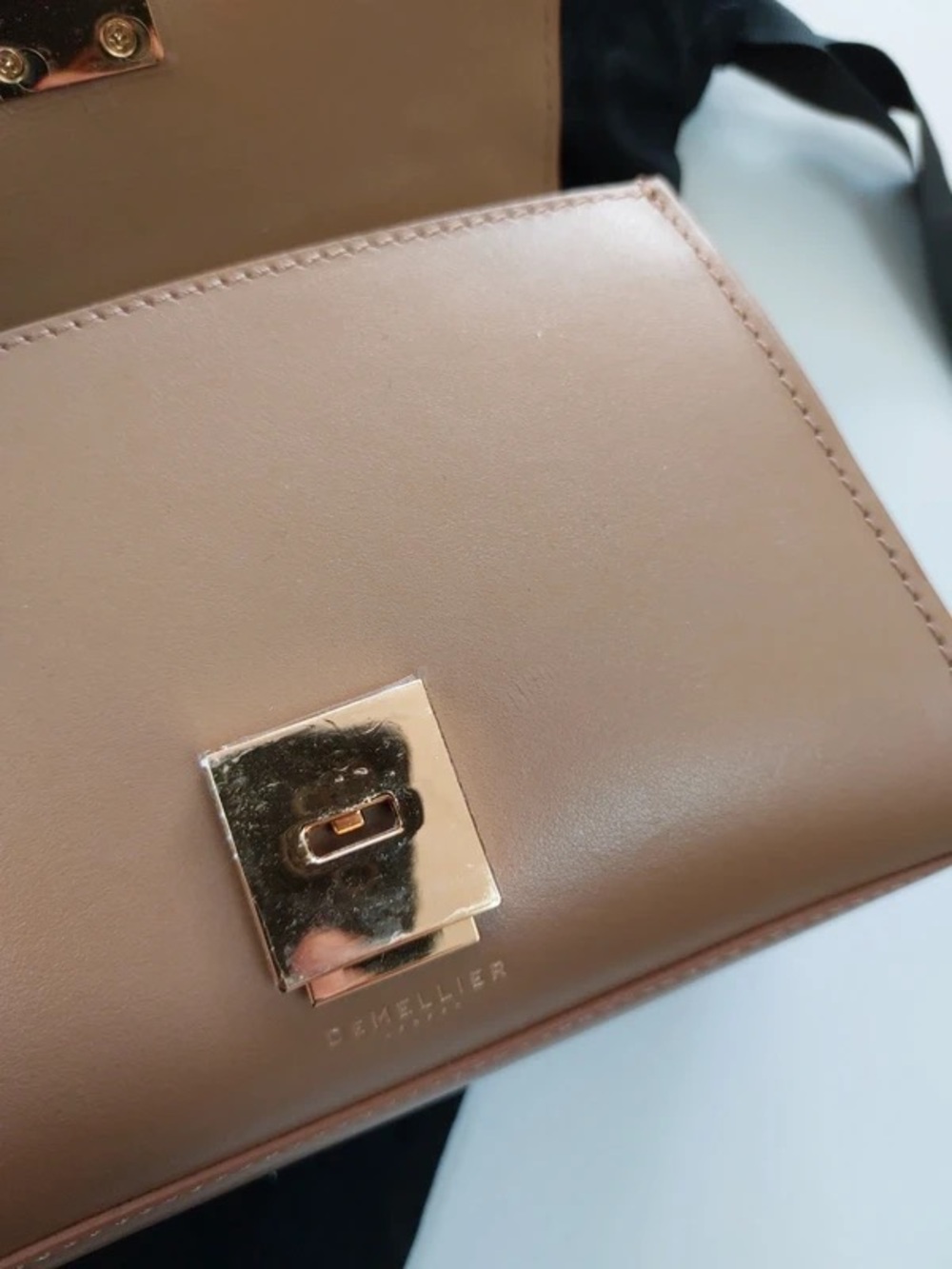 DeMellier Tan Leather Mini Satchel with Gold Hardware - Picture 6 of 7